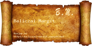 Beliczai Margit névjegykártya